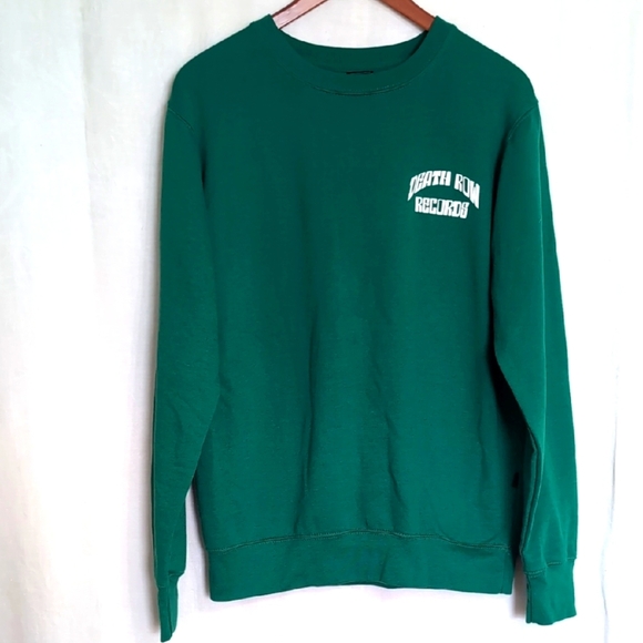 Crooks & Castles Green Crewneck Death Row Records Sweatshirt Size Medium - Picture 1 of 5